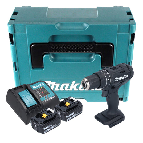 Makita DHP 482 SMJB Akku Schlagbohrschrauber 18 V 62 Nm Schwarz + 2x Akku 4,0 Ah + Ladegerät + Makpac