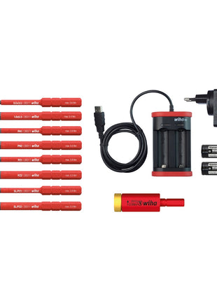 Wiha speedE® Set 2 E-Schraubendreher mit 2x Akku 1,5Ah + Ladegerät + 8x slimBits + TorqueAdapter 2,8Nm + L-Boxx ( 41912 ) - Toolbrothers