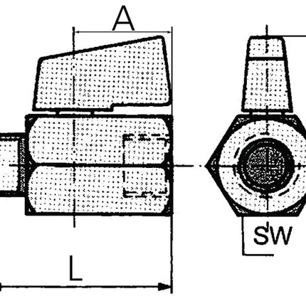 RIEGLER Mini-robinet à bille 13,16 mm G 1/4 ″ ( 4163000271 )