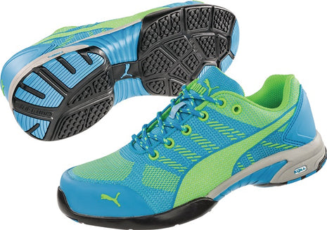 Zapato de seguridad de mujer PUMA Knit Blue Wns Low Talla 40 azul/verde (4300700654)