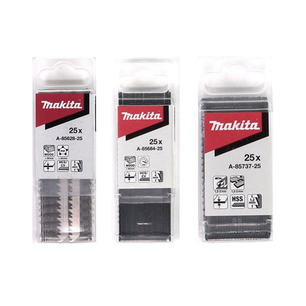 Makita Stichsägeblätter, B-10 für Holz A-85628-25 - 25 Stück + B-16 für Holz A-85684-25 - 25 Stück + B-22 für Metall A-85737-25 - 25 Stück - Toolbrothers
