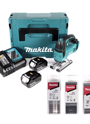 Makita DJV 182 RTJ Akku Pendelhubstichsäge 18V Brushless + 2x Akku 5,0Ah + Ladegerät + 78x Sägeblatt + Makpac - Toolbrothers