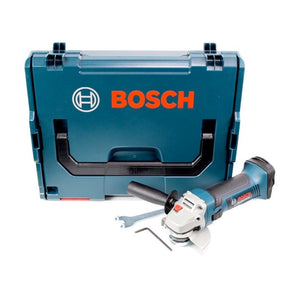 Bosch GWS 18 V-Li 115 mm Akku Winkelschleifer Solo in L-Boxx ( 060193A304 ) + 25 x Bosch Trennscheibe für Metall - 115 x 22,23 mm, gekröpft ( 2608600005 )