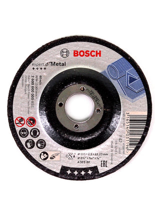 Bosch GWS 18 V-Li 115 mm Akku Winkelschleifer Solo in L-Boxx ( 060193A304 ) + 25 x Bosch Trennscheibe für Metall - 115 x 22,23 mm, gekröpft ( 2608600005 ) - Toolbrothers