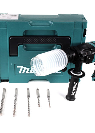 Makita HR 1841 FJ Bohrhammer 470 W SDS-Plus inkl. Koffer + Staubschutz + 5-tlg. SDS-VPlus Hammerbohrer-Set - Toolbrothers