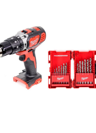 Milwaukee M18 BPD 18 V Akku Schlagbohrschrauber Solo + Milwaukee HSS-G Thunderweb Metallbohrer Kassette 19-teilig - ohne Akku, ohne Ladegerät - Toolbrothers