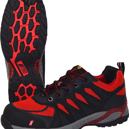 NITRAS Sicherheitsschuh PRO STEP Größe 43 schwarz/rot ( 8000235646 )