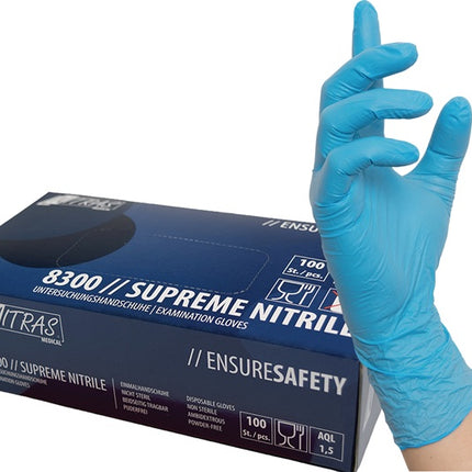 NITRAS Einweghandschuhe SUPREME NITRILE Größe S blau ( 8000236476 )