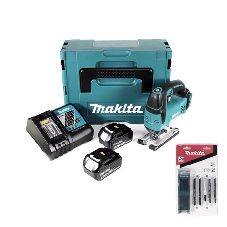 Makita DJV 182 RTJ Akku Pendelhubstichsäge 18V Brushless + 2x Akku 5,0Ah + Ladegerät + 14x Sägeblatt + Makpac - Toolbrothers