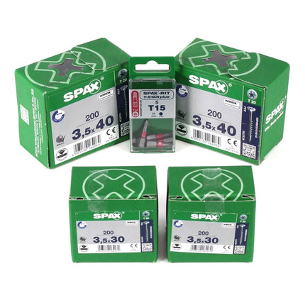 SPAX Montagekoffer Sortimo L-Boxx Aufbewahrungskoffer für Schrauben + 805 tlg. Zubehör-Set mit Senkmultikopfschrauben + Bits T-STAR plus - Toolbrothers