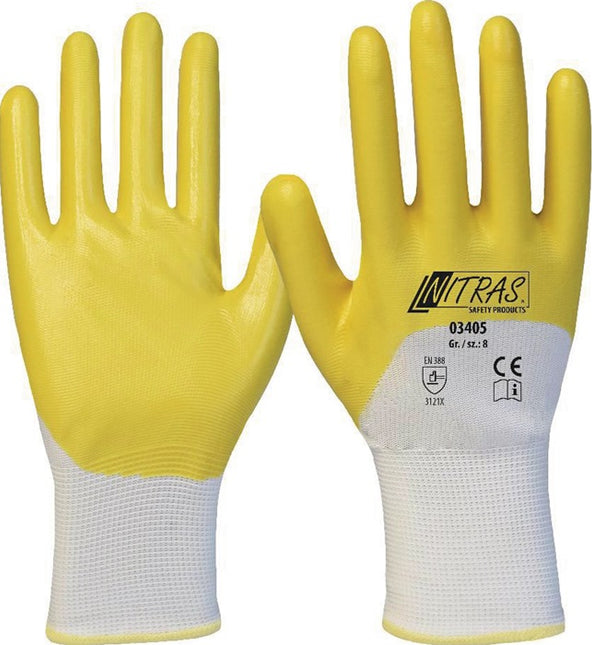 Gants NITRAS 03405 taille 8 blanc/jaune ( 8000636642 )