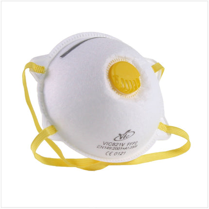Feinstaubmaske VIC821V FFP2 ( 10 Stück ) mit Ventil ergonomisch geformt - Staubmaske Atemschutz Atemschutzmaske - Toolbrothers