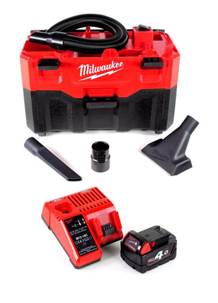 Milwaukee M18 VC2-401C 18 V Akku-Nass-/Trockensauger + 1x Akku 4,0 Ah + Ladegerät - Toolbrothers