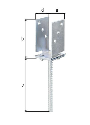 GAH U-Pfostenträger ETA-10/0210 71 - 131x110x200x70mm ( 8002893477 )