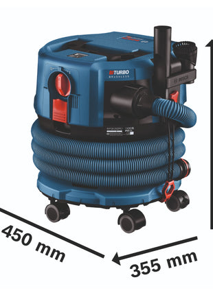 Bosch GAS 18V-12 MC Aspirador inalámbrico profesional BITURBO Brushless (06019K2000) + accesorios - sin batería, sin cargador