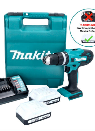 Makita HP 488 DWE Akku Schlagbohrschrauber 18 V 42 Nm G-Serie + 2x Akku 1,5 Ah + Ladegerät + Koffer