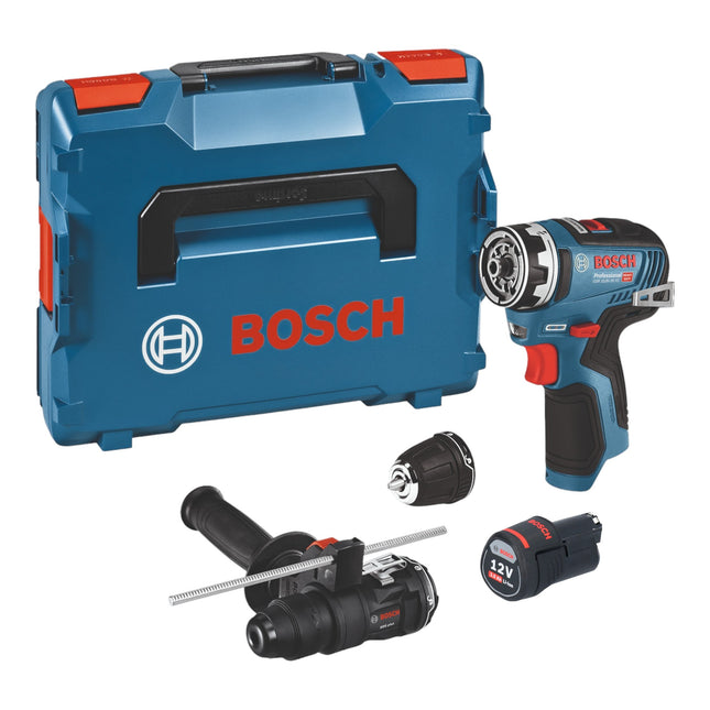 Taladradora atornilladora a batería Bosch GSR 12V-35 FC 12 V 35 Nm sin escobillas + 1x acumulador 3,0 Ah + 2x adaptador + L-Boxx - sin cargador