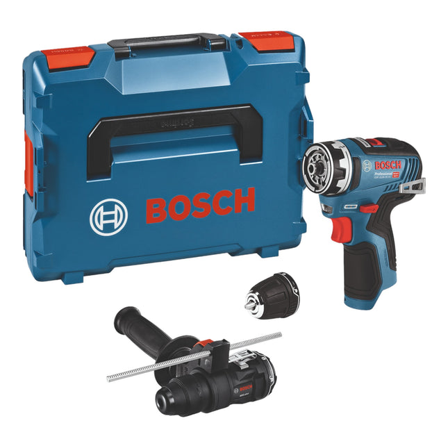 Taladradora atornilladora a batería Bosch GSR 12V-35 FC 12 V 35 Nm sin escobillas + 1x acumulador 6,0 Ah + cargador + 2x adaptador + L-Boxx