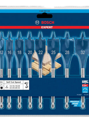 Bosch EXPERT SelfCut Speed ​​​​jeu de forets à fraiser plats 12 - 32 mm 8 pièces (2608900335) pour le bois