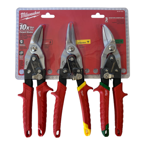 Milwaukee Blechscheren Set 3 tlg. 260 mm Schnittrichtung links / rechts / gerade ( 48224533 )