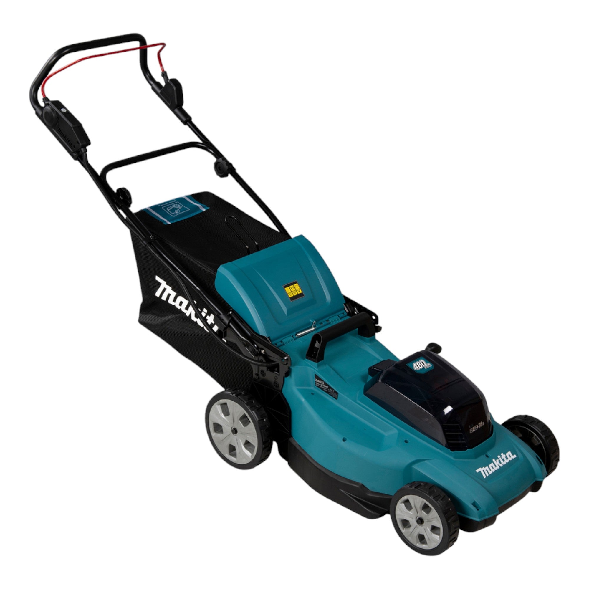 Makita DLM 480 CF2 Akku Rasenmaeher 36 V 2x 18 V 48 cm 62 l 2x Akku 3 0 Ah Ladegeraet  4 - toolbrothers