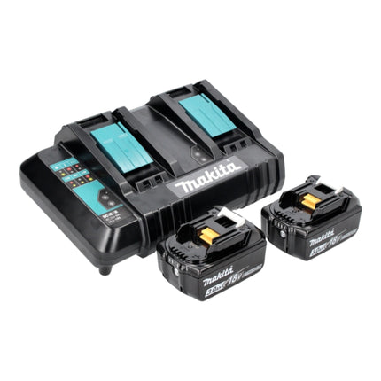 Makita DLM 480 CF2 cortacésped sin cable 36 V ( 2x 18 V ) 48 cm 62 l + 2x batería 3.0 Ah + cargador