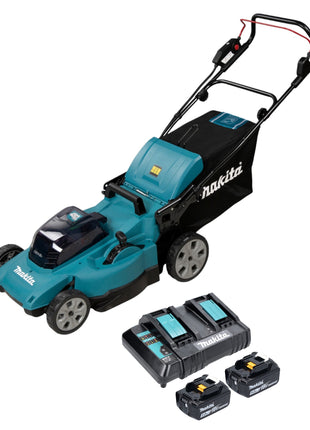 Makita DLM 480 CT2 tondeuse à gazon sans fil 36 V (2x 18 V) 48 cm 62 l + 2x batterie 5,0 Ah + chargeur