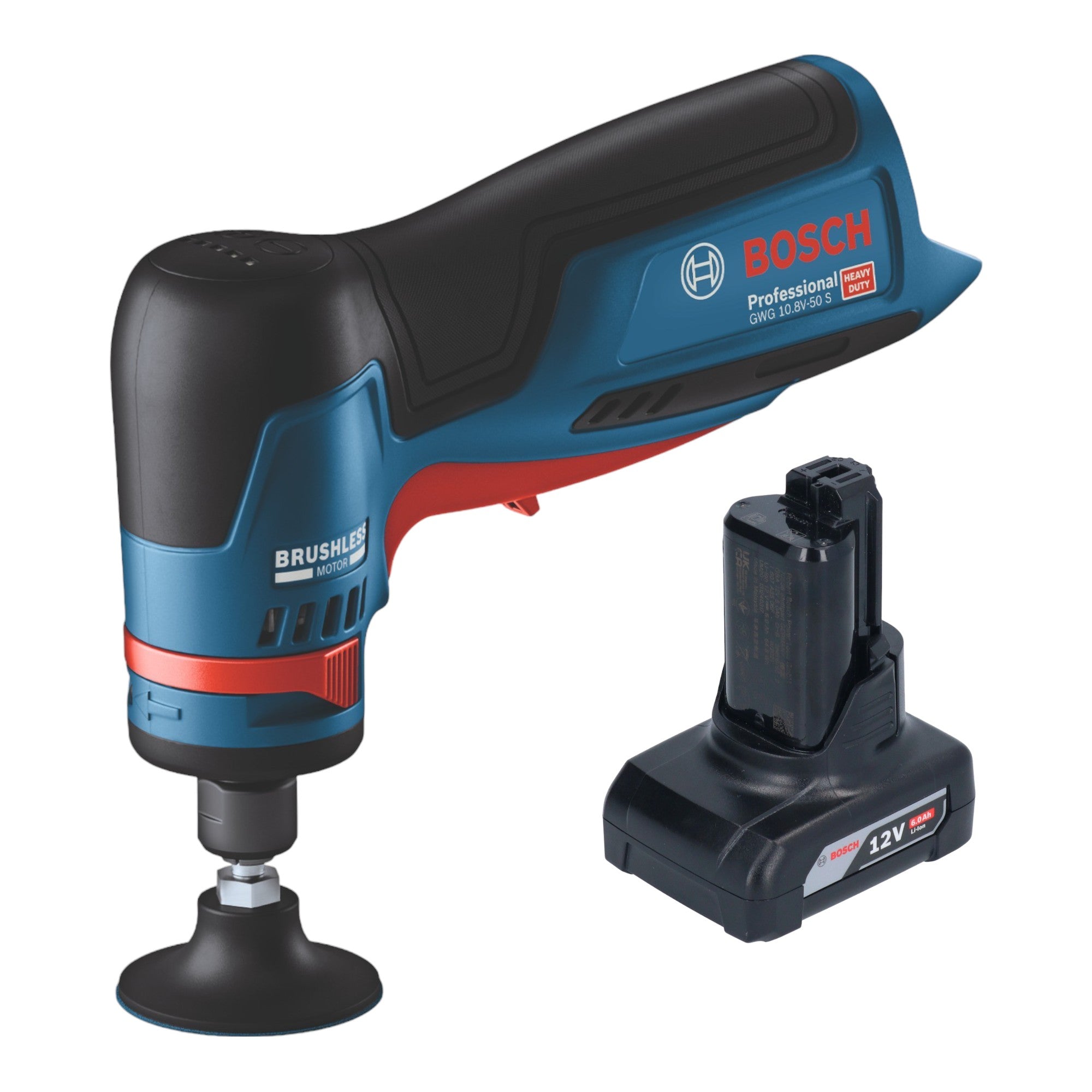 Bosch GWG 12V 50 S Professional Akku Geradschleifer 12 V 6 mm Brushless 1x Akku 6 0 Ah ohne Ladegeraet 0 - toolbrothers