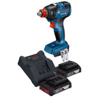 Bosch GDX 18V-200 Professional Akku Drehschlagschrauber 18 V 200 Nm Brushless + 2x Akku 2,0 Ah + Ladegerät