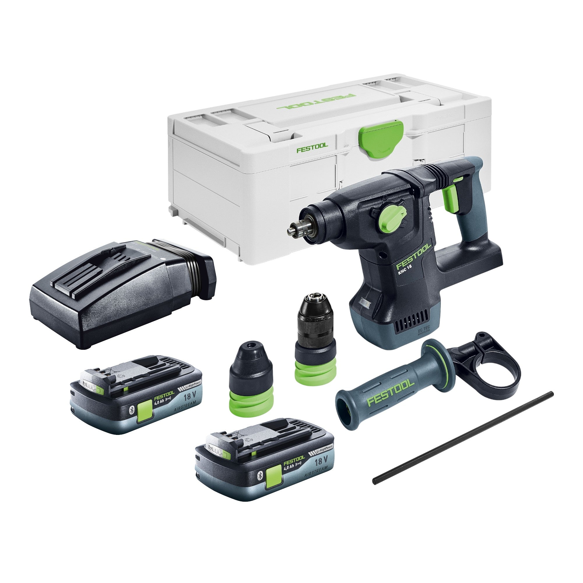 Festool KHC 18 EB Basic Akku Kombihammer 18 V 2 6 J SDS Plus Brushless 2x Akku 4 0 Ah Ladegeraet Systainer 0 - toolbrothers