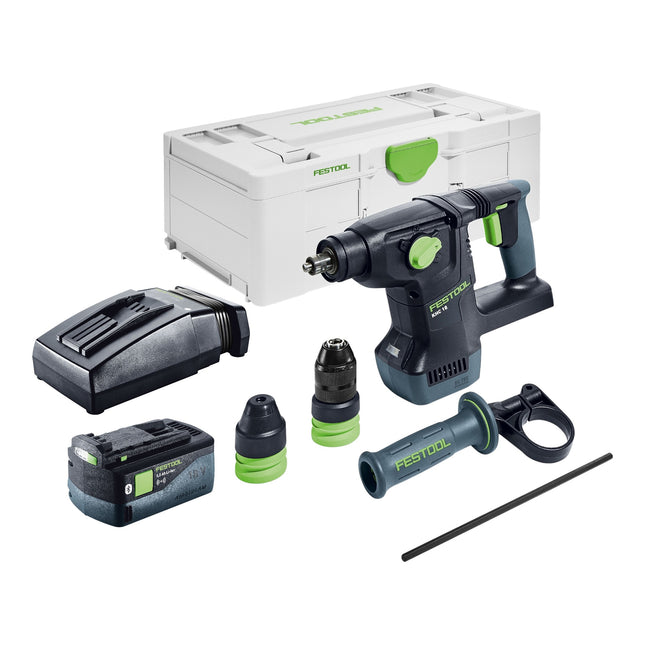 Martillo combinado sin cable Festool KHC 18 EB-Basic 18 V 2,6 J SDS-Plus Brushless + 1x batería recargable 5,0 Ah + cargador + systainer