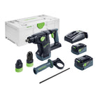 Martillo combinado sin cable Festool KHC 18 5.0 EBI-Plus 18 V 2.6 J SDS-Plus Brushless ( 577448 ) + 2x batería recargable 5.0 Ah + cargador + systainer