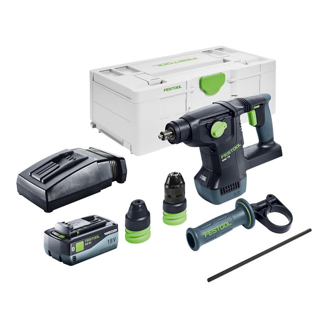 Martillo combinado sin cable Festool KHC 18 Basic 18 V 2,6 J Plus Brushless + 1x batería 8,0 Ah + cargador + systainer