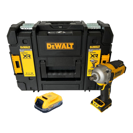 Akumulatorowy klucz udarowy DeWalt DCF 891 NT 18 V 1084 Nm 1/2" bezszczotkowy + 1x akumulator Powerstack 1,7 Ah + TSTAK - bez ładowarki