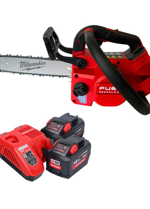 Motosierra con mango superior a batería Milwaukee M18 FTCHS30-122 18 V 30 cm + 2x baterías 12,0 Ah + cargador