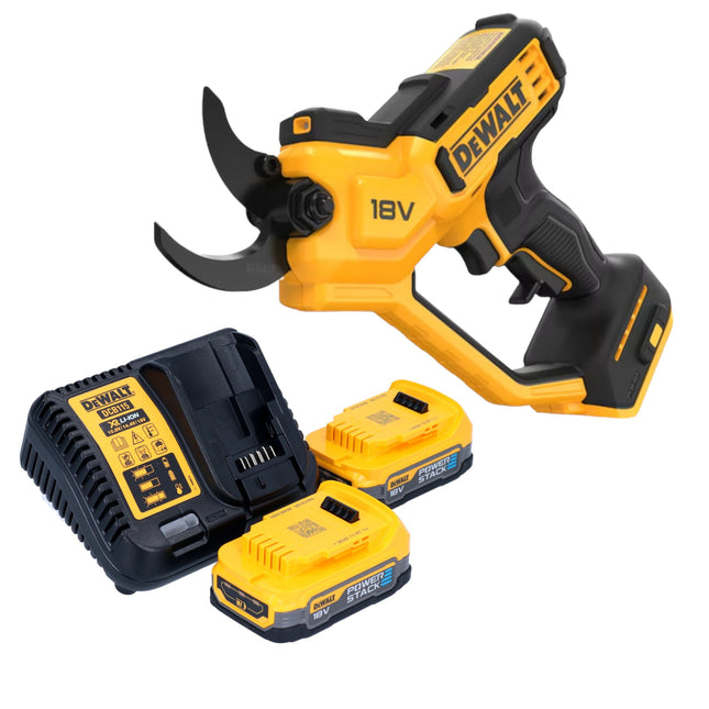 DeWalt DCMPP 568 E2 cordless pruning shears 18 V 38 mm + 2x Powerstack battery 1.7 Ah + charger