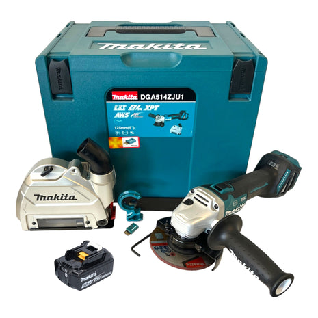 Makita DGA 514 F1JU1 Akumulatorowa szlifierka kątowa 18 V 125 mm bezszczotkowa + 1x akumulator 3,0 Ah + Makpac - bez ładowarki