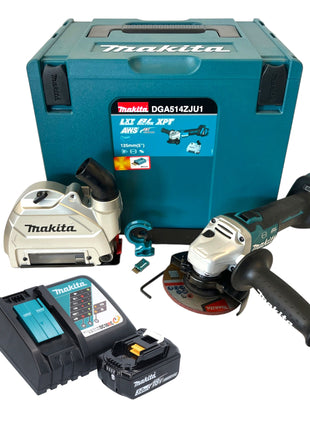 Makita DGA 514 RF1JU1 Meuleuse d'angle sur batterie 18 V 125 mm sans balais + 1x batterie 3,0 Ah + chargeur + Makpac