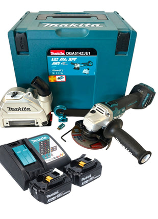 Makita DGA 514 RFJU1 amoladora angular a batería 18 V 125 mm sin escobillas + 2x baterías 3,0 Ah + cargador + Makpac