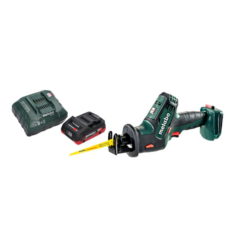 Metabo SSE 18 LTX Kompaktowa akumulatorowa pilarka szablasta 18 V 13 mm + 1x akumulator LiHD 4,0 Ah + ładowarka