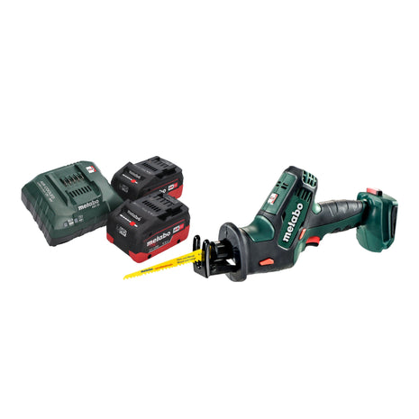 Metabo SSE 18 LTX Kompaktowa akumulatorowa pilarka szablasta 18 V 13 mm + 2x akumulator LiHD 5,5 Ah + ładowarka