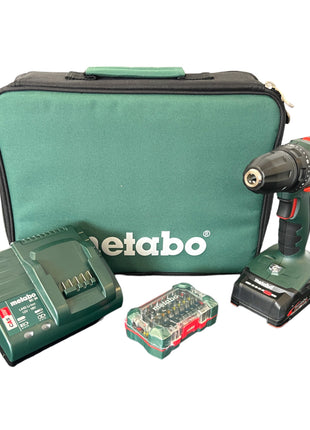 Coffret perceuse-visseuse sans fil Metabo BS 18 18 V 48 Nm (602207580) + 1x batterie 2,0 Ah + chargeur + coffret d'embouts + sac