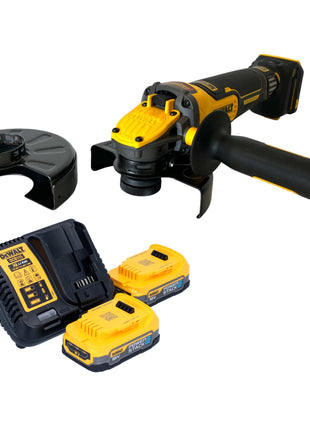 Amoladora angular a batería DeWalt DCG 416 VS E2 18 V 125 mm sin escobillas + 2x batería PowerStack 1,7 Ah + cargador