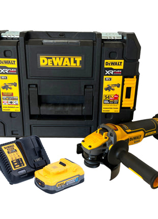 Meuleuse d'angle sur batterie DeWalt DCG 409 H1T 18 V 125 mm sans balais + 1x batterie Powerstack 5,0 Ah + chargeur + TSTAK