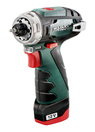 Metabo Powermaxx BS Basic Set perceuse-visseuse sans fil 12 V 34 Nm (600080710) + 2x batteries 2,0 Ah + chargeur + jeu d'accessoires 41 pièces + mallette