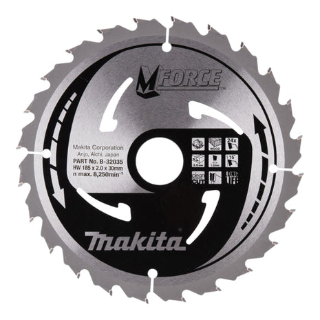 Tarcza pilarska Makita M-FORCE 185 x 30 x 2,0 mm 24 zęby ( B-32035 ) do drewna