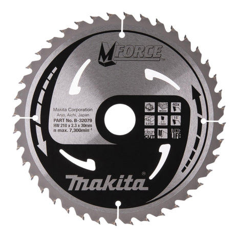 Tarcza pilarska Makita M-FORCE 210 x 30 x 2,3 mm 40 zębów ( B-32079 ) do drewna