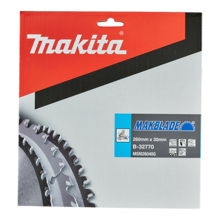 Makita MAKBLADE lame circulaire 260 x 30 x 2,3 mm 40 dents ( B-32770 ) pour bois