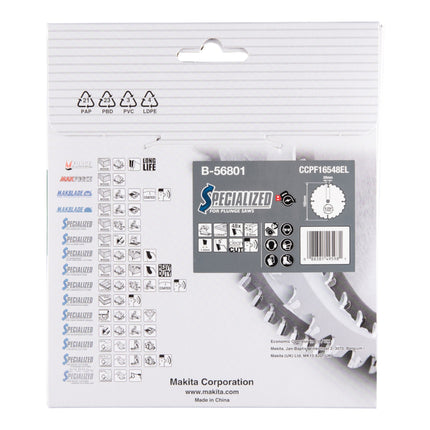 Piła tarczowa Makita CCPF16548EL SPECIALIZED 165 x 20 x 2,0 mm 48 zębów ( B-56801 ) do materiałów kompozytowych Corian