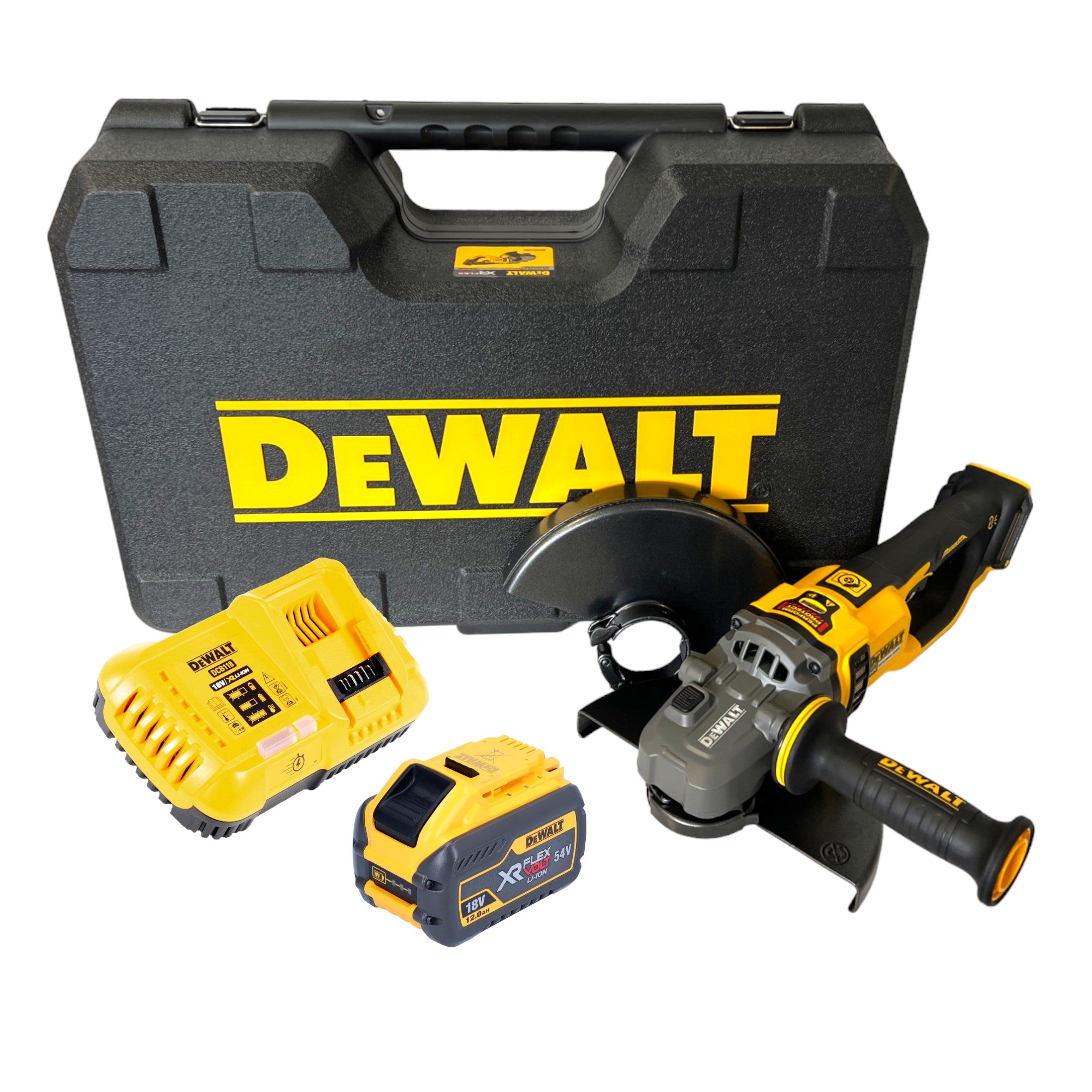 DeWalt DCG 460 Y1K Akku Winkelschleifer 54 V FlexVolt 230 mm Brushless 1x Akku 12 0 Ah Ladegeraet Koffer 0 - toolbrothers